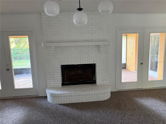 Fireplace, Interior, Pendant Lights