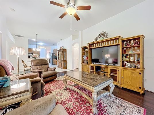 Interior, Kitchen, Living room, Pendant Lights, Wood Texture Flooring
