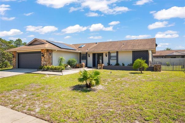 Attached, Backyard, Exterior, Facade, Solar Panels, Ranch