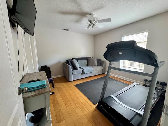 Fitness Equipment, Interior, Wood Texture Flooring