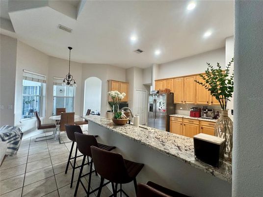 Dining room, Interior, Kitchen, Pendant Lights, Recessed Lighting