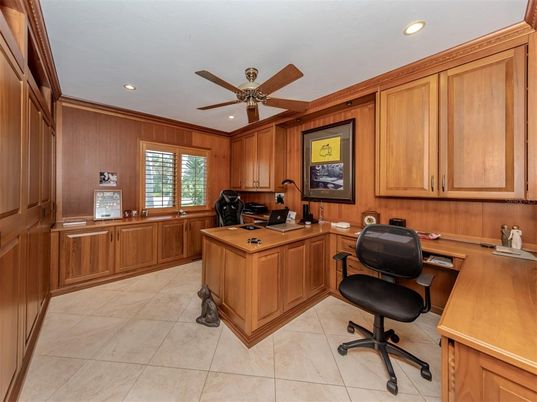 Home Office, Interior, Recessed Lighting, Wooden Walls