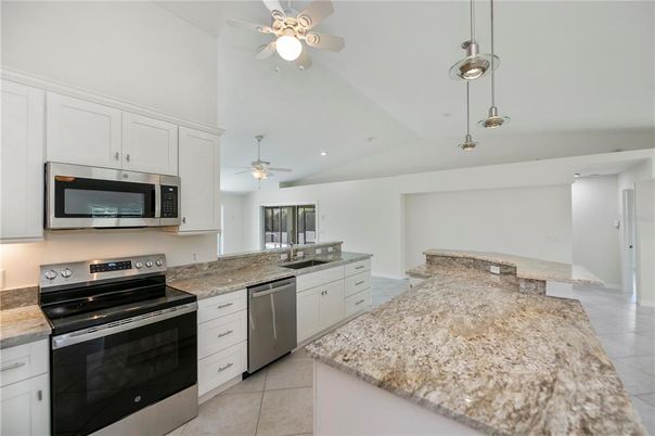 Interior, Kitchen, Pendant Lights, Recessed Lighting, Stainless Steel Appliances