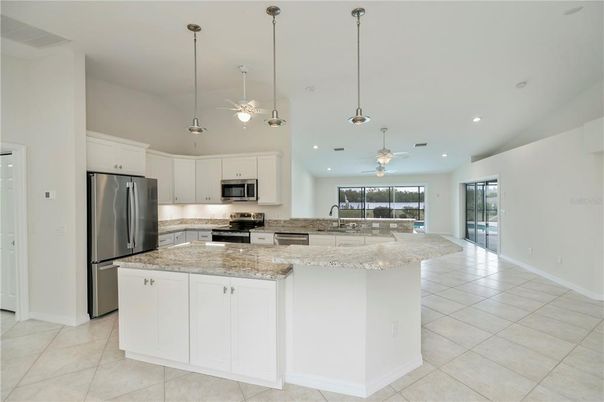 Interior, Kitchen, Pendant Lights, Recessed Lighting, Stainless Steel Appliances