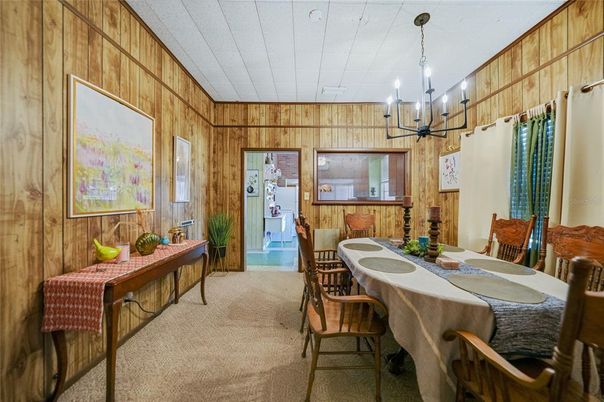 Chandelier, Dining room, Interior, Wooden Walls