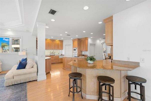 Interior, Kitchen, Recessed Lighting, Wood Texture Flooring