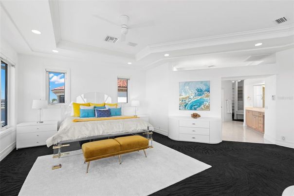 Bedroom, Interior, Recessed Lighting