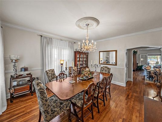 Chandelier, Dining room, Interior, Wood Texture Flooring