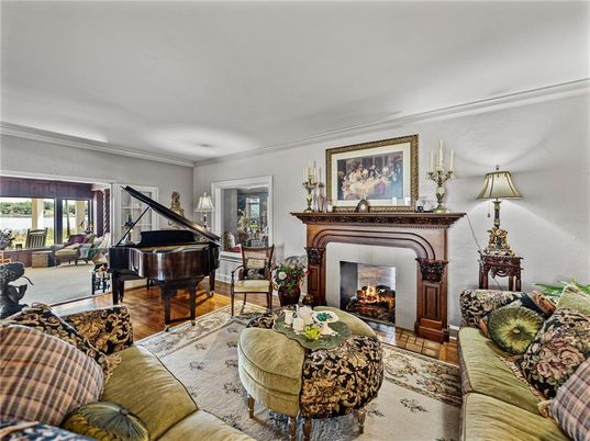 Fireplace, Interior, Living room, Piano, Wood Texture Flooring