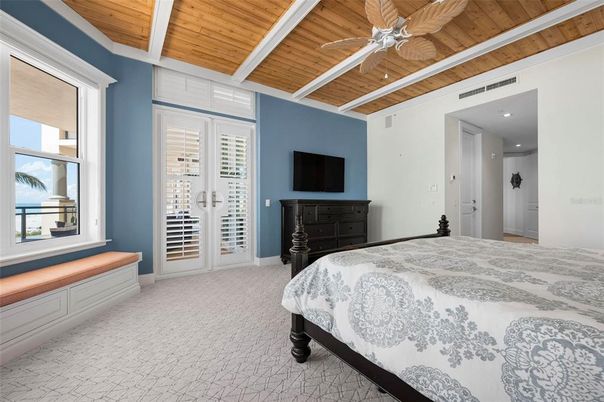 Bedroom, Interior, Recessed Lighting, Wooden Ceilings