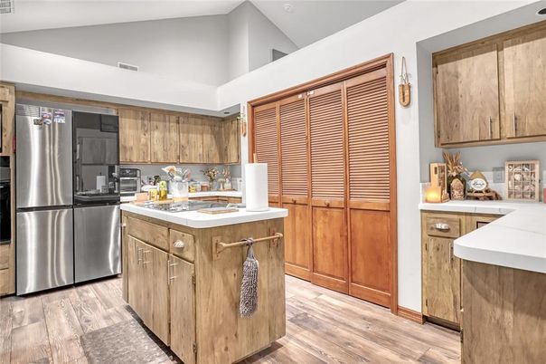 Interior, Kitchen, Stainless Steel Appliances, Wood Texture Flooring