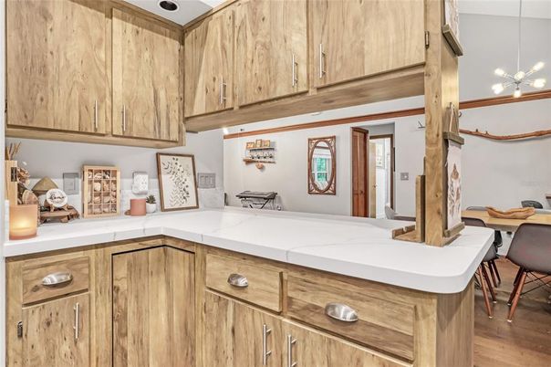 Interior, Kitchen, Pendant Lights, Wood Texture Flooring