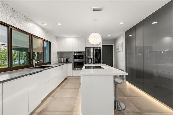Interior, Kitchen, Pendant Lights, Recessed Lighting, Stainless Steel Appliances