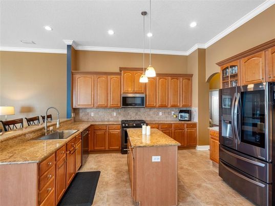 Interior, Kitchen, Pendant Lights, Recessed Lighting, Stainless Steel Appliances
