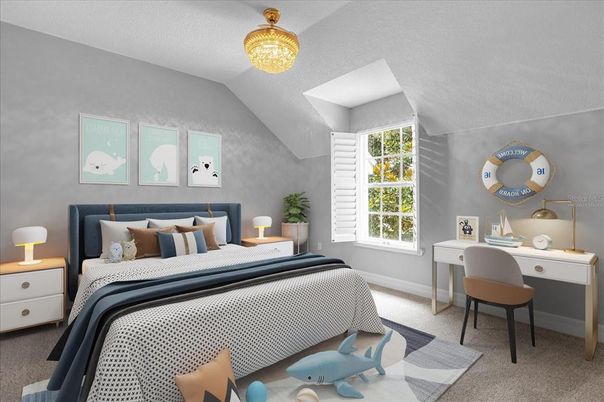 Bedroom, Chandelier, Home Office, Interior
