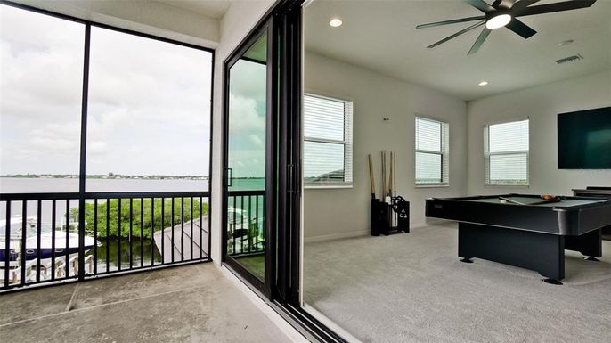 Billiard Table, Game Room, Interior, Recessed Lighting, Water