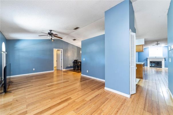 Empty room, Fireplace, Interior, Wood Texture Flooring