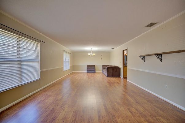 Chandelier, Empty room, Interior, Wood Texture Flooring