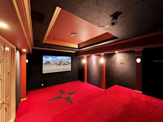 Interior, Projection Screen, Recessed Lighting, Theatre Room
