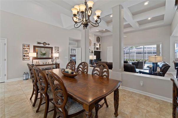 Chandelier, Dining room, Interior, Recessed Lighting