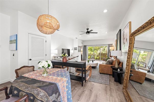 Home Office, Interior, Pendant Lights, Recessed Lighting, Wood Texture Flooring