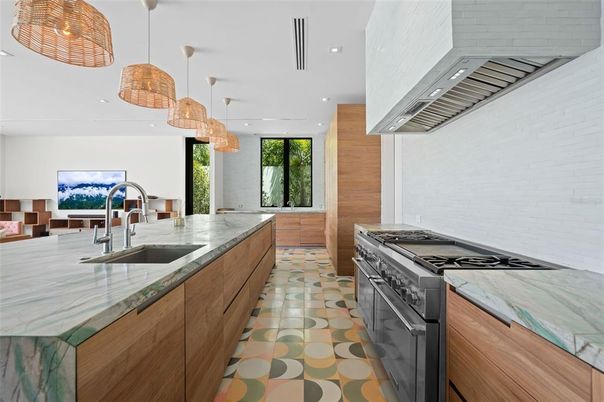 Interior, Kitchen, Pendant Lights, Recessed Lighting, Stainless Steel Appliances