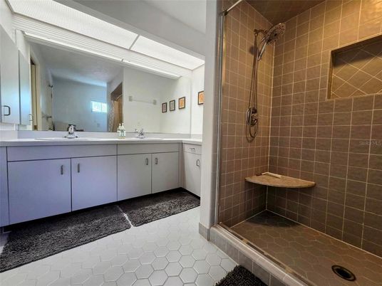 Bathroom, Dual Sink Vanities, Glass Shower, Interior