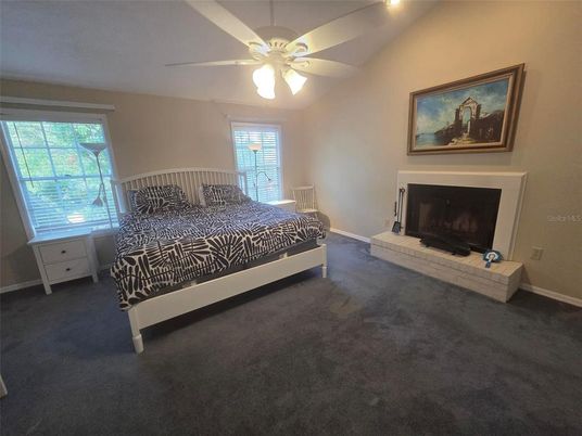 Bedroom, Fireplace, Interior