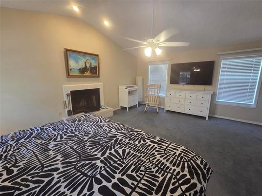 Bedroom, Fireplace, Home Office, Interior, Recessed Lighting