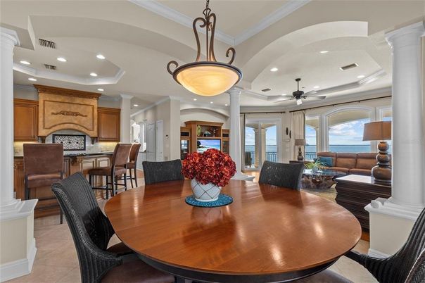 Dining room, Interior, Kitchen, Living room, Recessed Lighting