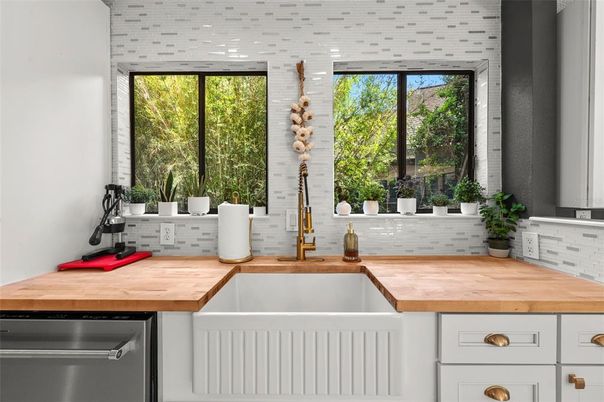 Interior, Kitchen, Stainless Steel Appliances, Stone Walls