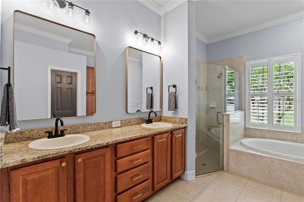 Bathroom, Dual Sink Vanities, Glass Shower, Interior