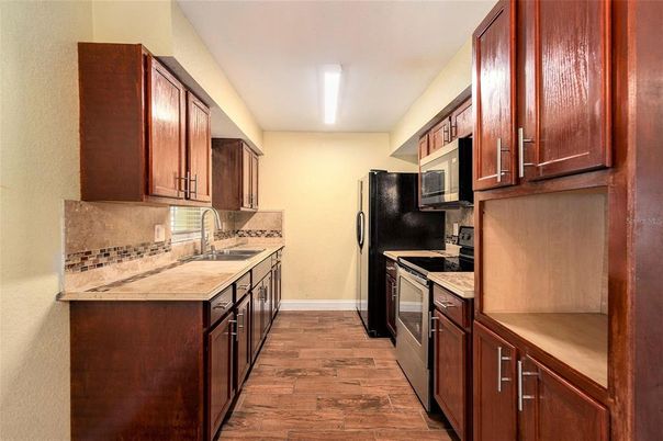 Interior, Kitchen, Wood Texture Flooring