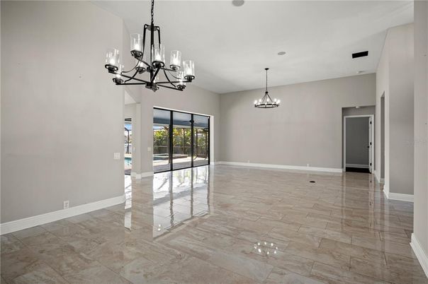 Chandelier, Empty room, Interior