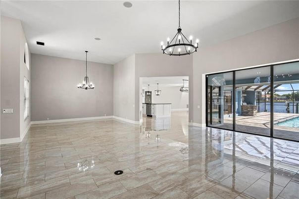 Chandelier, Empty room, Interior, Pendant Lights