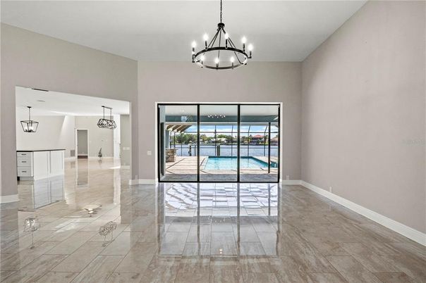 Chandelier, Empty room, Interior, Pendant Lights