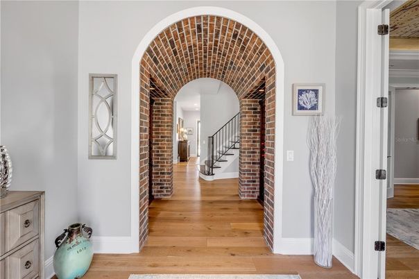 Interior, Stone Walls, Wood Texture Flooring