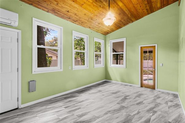 Empty room, Interior, Wooden Ceilings, Wood Texture Flooring