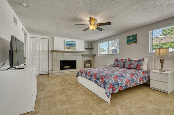 Bedroom, Fireplace, Interior