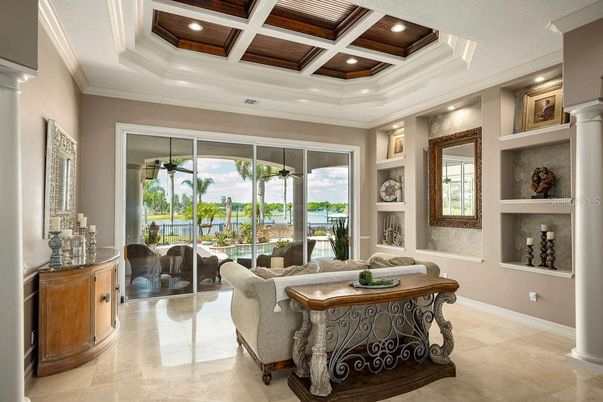 Interior, Living room, Recessed Lighting, Wooden Ceilings