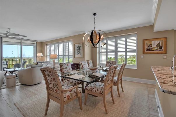 Dining room, Interior, Living room, Pendant Lights, Wood Texture Flooring