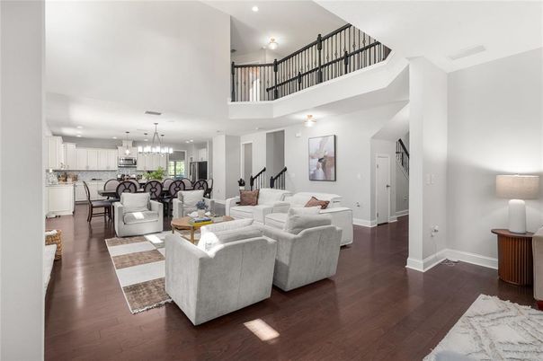 Dining room, Interior, Kitchen, Living room, Pendant Lights, Recessed Lighting, Wood Texture Flooring