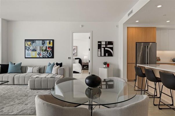 Dining room, Interior, Kitchen, Living room, Recessed Lighting, Stainless Steel Appliances