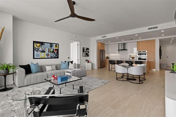 Dining room, Interior, Kitchen, Living room, Recessed Lighting, Stainless Steel Appliances
