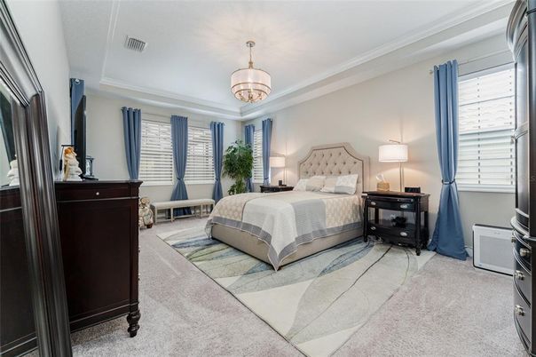 Bedroom, Chandelier, Interior