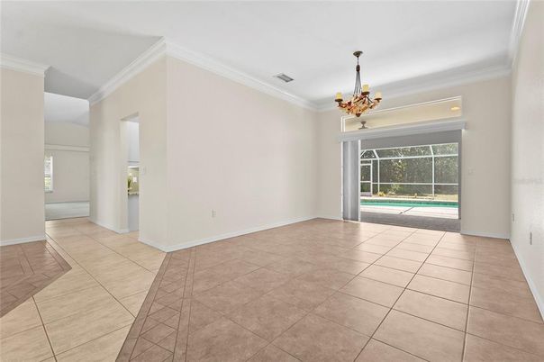 Chandelier, Empty room, Interior, Recessed Lighting