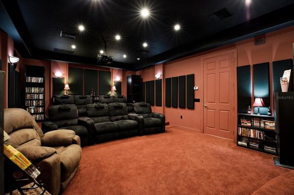 Home Theatre Room, Interior, Projection Screen, Recessed Lighting, Theatre Room