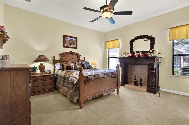 Bedroom, Fireplace, Interior