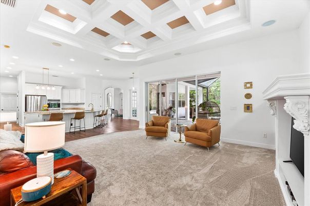 Interior, Kitchen, Living room, Pendant Lights, Recessed Lighting, Stainless Steel Appliances, Wood Texture Flooring