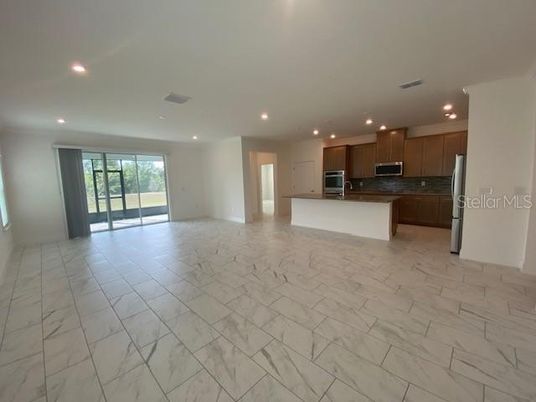 Empty room, Interior, Kitchen, Marble, Recessed Lighting